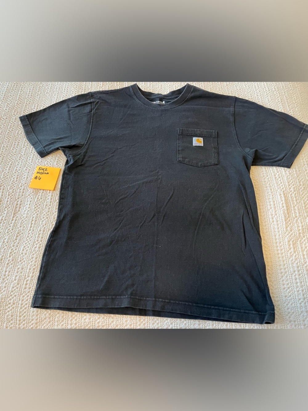 Carhartt Black Short-Sleeve Pocket Tee with Logo Patch